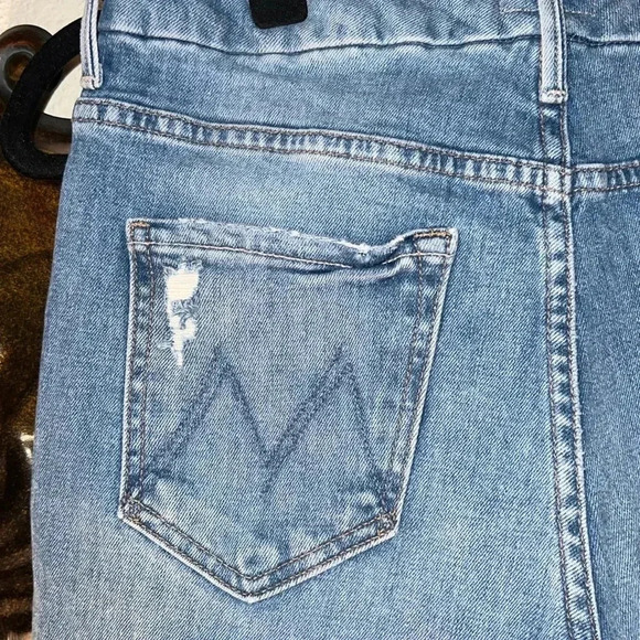 MOTHER Women’s High Waisted Looker Crop Wash Let’s Kick It Denim Jeans Pants 28 - Picture 8 of 16